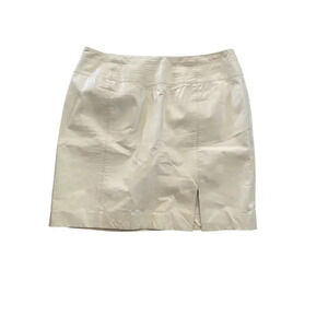 Anne Klein II Women's Cream Back Zip Mini Skirt Size 10
